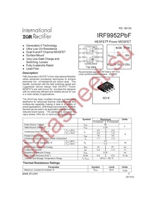 IRF9952TRPBF datasheet  